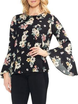 Vince Camuto Estate Jewels Floral Bell-sleeve Top