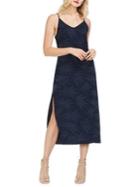 Vince Camuto Sapphire Sheen Printed A-line Dress