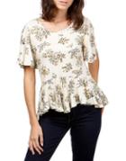 Lucky Brand Ruffled Floral Top