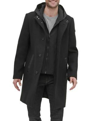 Kenneth Cole New York Button-front Wool-blend Jacket