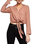 Bcbgeneration Metallic Star Tie-front Blouse