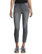 Kensie Jeans Embellished Faded Ankle Jeans