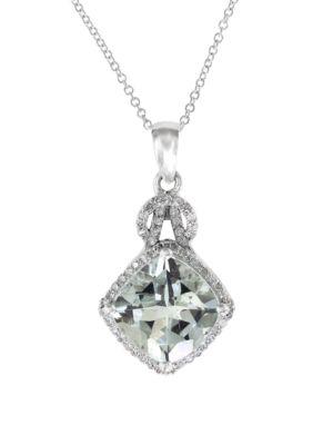 Effy Aquarius Diamond, Aquamarine And 14k White Gold Necklace