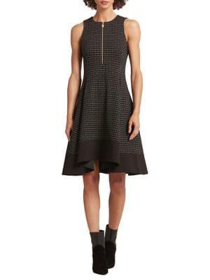 Donna Karan Check Fit-&-flare Dress