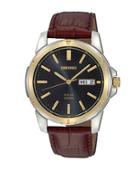Seiko Functional Solar Stainless Steel And Leather Watch