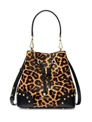 Michael Michael Kors Mercer Calf Hair Leather Shoulder Bag