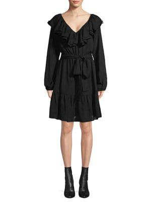 Michael Michael Kors Ruffled Puff-sleeve Dress