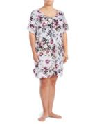 Lord & Taylor Plus Floral Knee-length Lounge Shirt