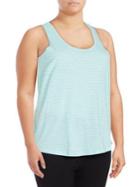 Marc New York Performance Plus Striped Crisscross Active Tank Top