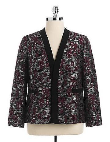 Nipon Boutique Plus Jacquard Rose Flyaway Jacket