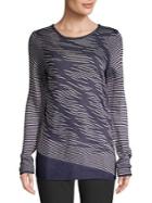 Nic+zoe Petite Long-sleeve Striped Sweater