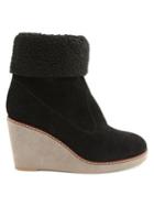 Kensie Holliston Faux Fur-trim Suede Booties