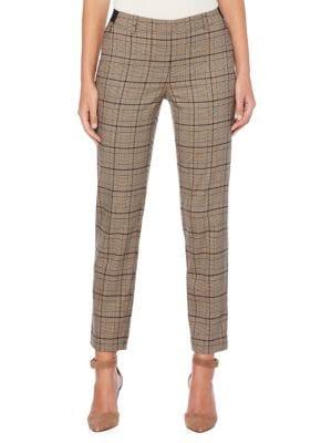 Rafaella Petite High-waist Plaid Ankle Pants