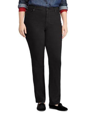 Lauren Ralph Lauren Plus Premier Sateen Straight Jeans