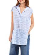 Two By Vince Camuto Cotton-blend Ikat-printed Tunic