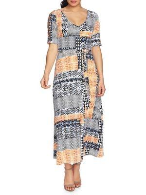 Chaus Patchwork Cutout Sleeve Dress