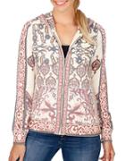 Lucky Brand Printed Cotton Zip Front Hoodie