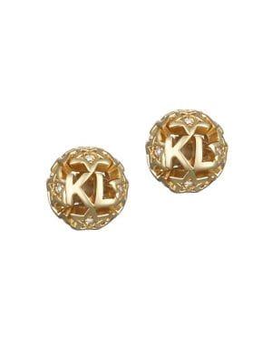 Karl Lagerfeld Star Ball Swarovski Crystal And Crystal French Earrings