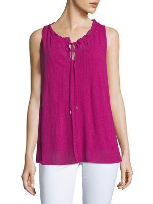 Ellen Tracy Shirred Sleeveless Top
