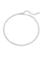 Majorica Sterling Silver & 4mm White Organic Man-made Pearl Necklace