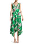 Vince Camuto Floral-print Handkerchief Dress