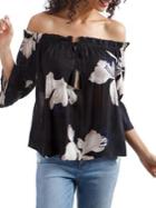 Lucky Brand Floral-printed Off-the-shoulder Top