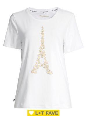 Karl Lagerfeld Paris Floral Eiffel Tower Tee