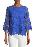 Imnyc Isaac Mizrahi Floral Lace Bell Sleeve Top