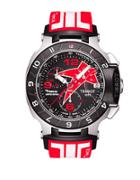 Tissot Mens T-race Black Quartz Chronograph Rubber Strap Watch