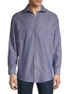 Black Brown Egyptian Cotton Nailhead Shirt