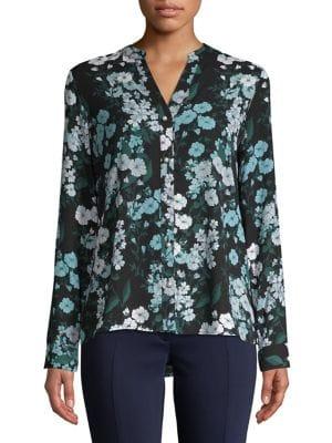 Karl Lagerfeld Paris Floral Long-sleeve Top