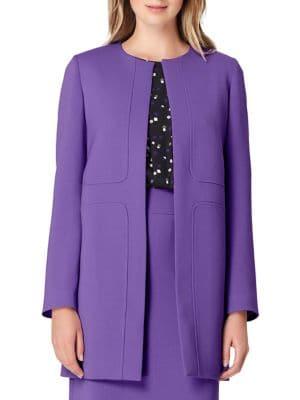 Tahari Arthur S. Levine Stitched Open Topper Coat