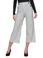 Miss Selfridge Striped Button Cropped Wide-leg Pants