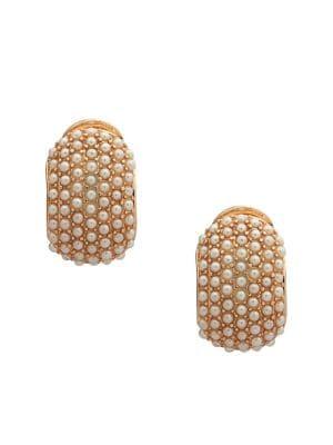 Ak Anne Klein Faux Pearl Clip Earrings