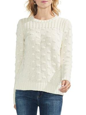 Vince Camuto Estate Jewels Petite Mixed Knit Pullover