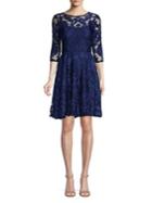 Betsy & Adam Plus Lace Fit-&-flare Dress