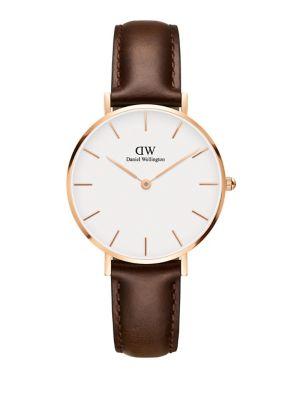 Daniel Wellington Classic Petite Bristol Leather-strap Watch