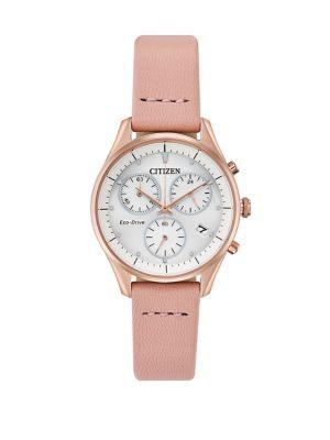 Citizen Chandler Stainless Steel & Leather-strap Chronograph Watch