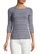 Bailey 44 Lace-up Striped Top