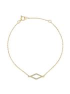 Lord & Taylor Diamond And 14k Yellow Gold Open Charm Bracelet