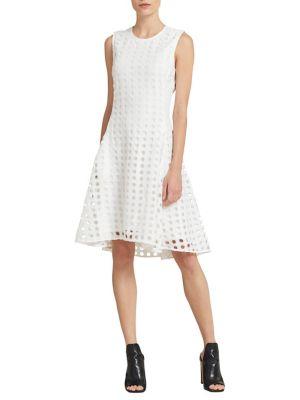 Donna Karan Sleeveless Eyelet Fit-&-flare Dress