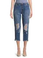 Kensie Jeans Distressed High-rise Jeans