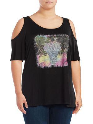 Jessica Simpson Plus Cold Shoulder Top
