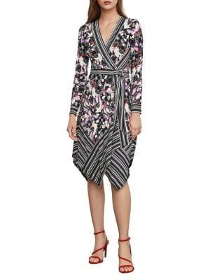 Bcbgmaxazria Floral Printed Wrap Dress