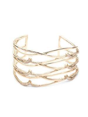 Carolee Goldplated And Cubic Zirconia Wide Cuff Bracelet