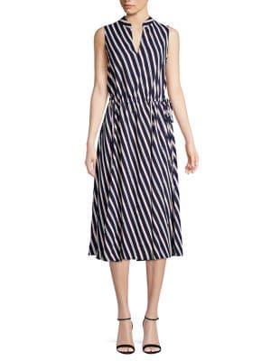 Anne Klein Striped Midi-dress