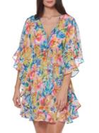 Bleu Rod Beattie Floral Ruffle Swim Cover-up