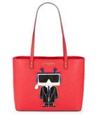 Karl Lagerfeld Paris Graphic Patch Leather Tote