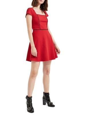 Miss Selfridge Textured Fit-&-flare Dress