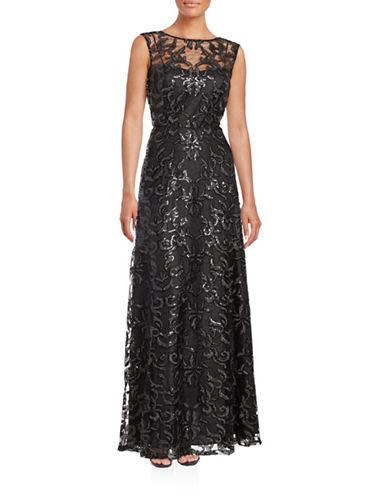 Calvin Klein Sequined Illusion Gown